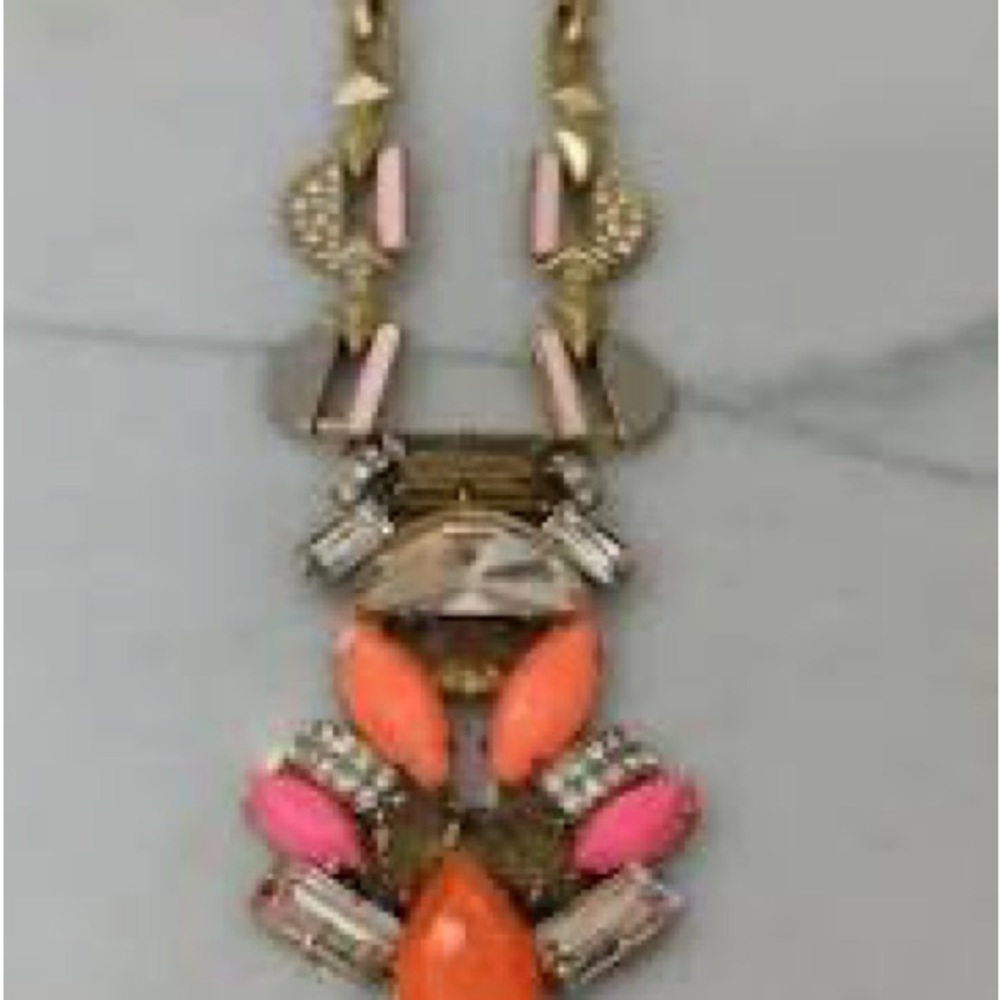 Stella & Dot Pop Geo Orange Statement Necklace - image 3
